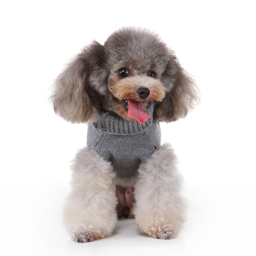  Blue Turtleneck Dog Sweater for Winter