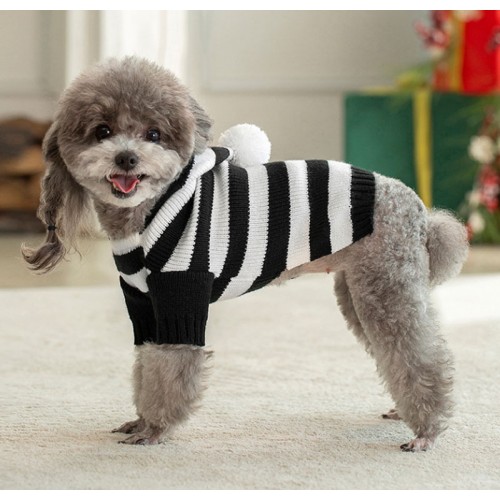 Cable knit dog sweaters with collar