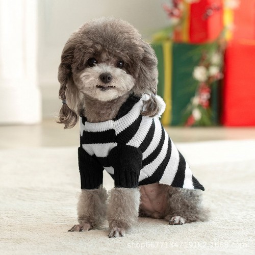 Holiday Knit Sweater for Pets with Hoodie