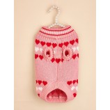 Heart Pattern Turtleneck Dog Sweater