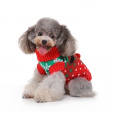 Fall Knit Dog Sweater with Reindeer