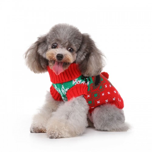 Fall Knit Dog Sweater with Reindeer
