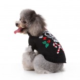 Skull Pattern Knit Dog Sweater – Holiday Streetwear for Pets