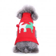 Red Festive Reindeer Pet Sweater