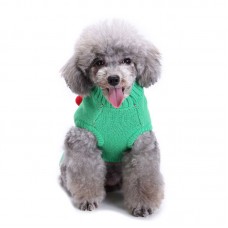 Christmas Pet Sweater with Pom Poms
