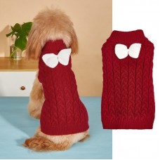 Cable knit dog sweaters with collar