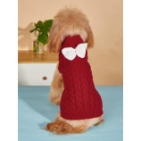Cable knit dog sweaters with collar