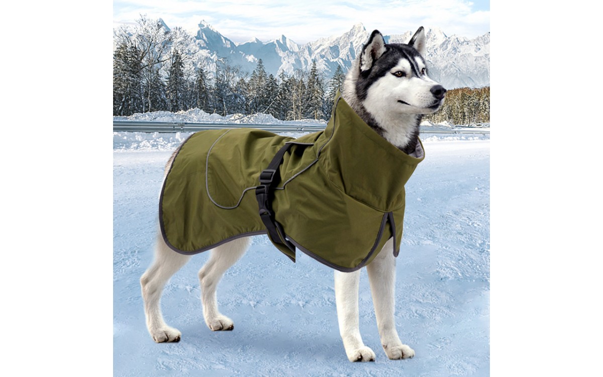 Stay Dry and Safe: Waterproof Reflective Dog Jacket with Leash Access