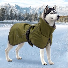 High-Collar Fleece-Lined Dog Winter Coat for Large Dogs