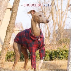 Autumn Checkered Cotton Shirt for Whippet
