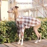 Brown Plaid Cotton Dog Shirt for Whippets – Autumn Style