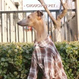 Brown Plaid Cotton Dog Shirt for Whippets – Autumn Style