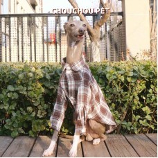 Brown Plaid Cotton Dog Shirt for Whippets – Autumn Style