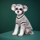 Autumn Knit Dog Vest - V-Neck Preppy Style for Small Pets