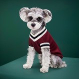 Preppy Knit dog Vest - Soft V-Neck Sweater for Autumn and Winter