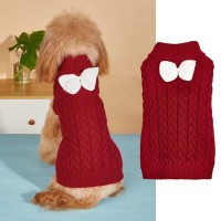 Cable knit dog sweaters with collar