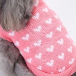 Christmas Gift dog Sweater – Pink Heart Holiday Knitwear