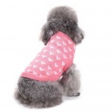 Festive dog Jumper – Pink Heart Knit for Holiday Season