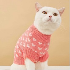 Pink Heart Cat Sweater – Cozy Fall and Winter Knitwear